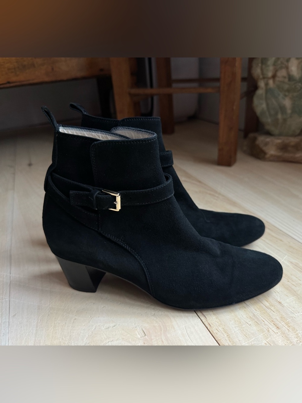 Clorinda Antinori Black Suede Ankle Boots Made in Italy